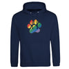 Rainbow Paw Blue Hoodie in a cozy pullover style