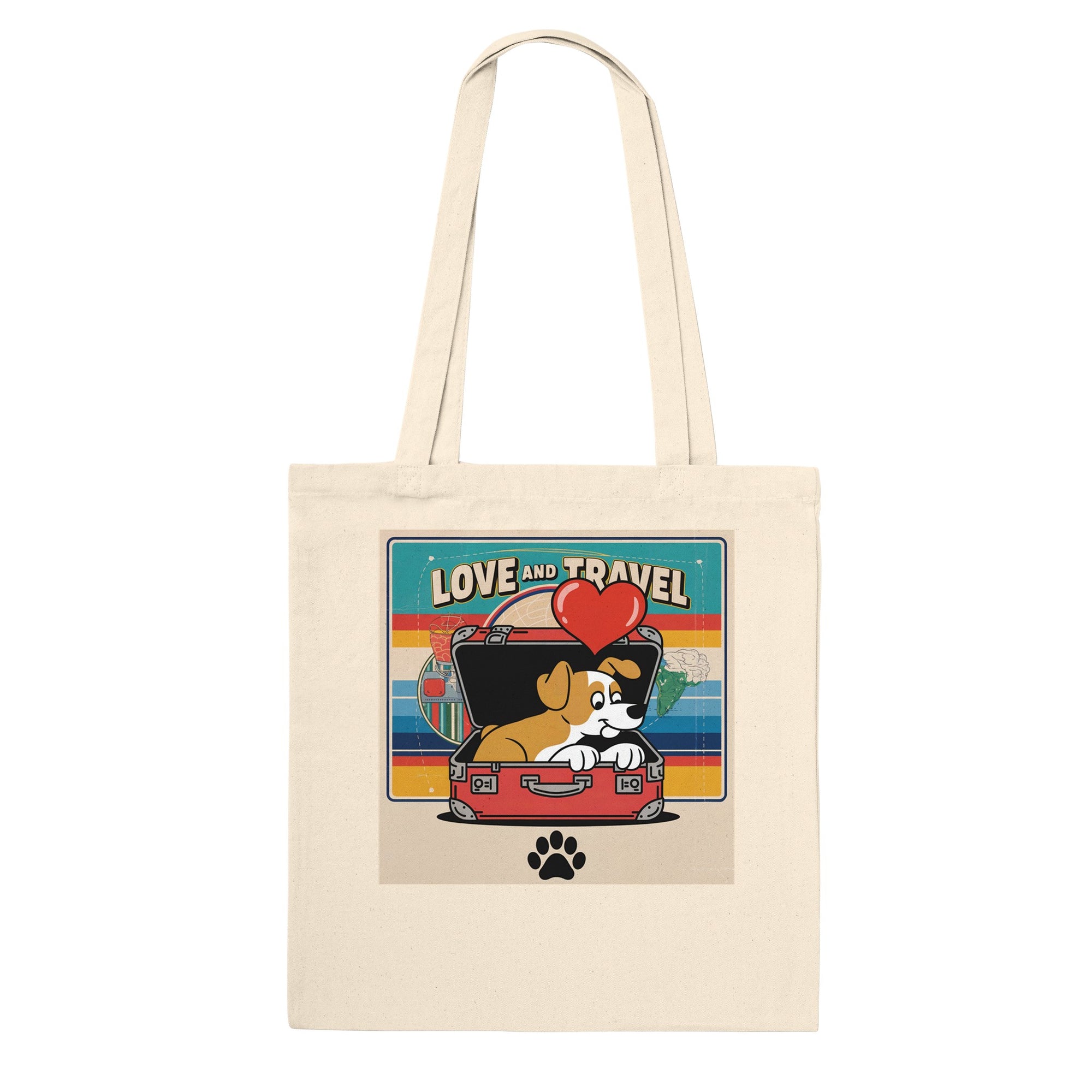 White Love and Travel Premium Tote Bag