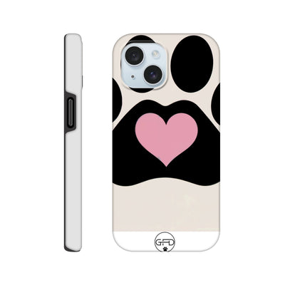 Stylish iPhone Dog Paw and Heart Tough Case