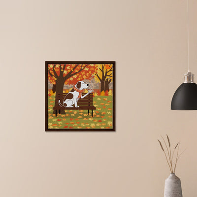 Premium-quality autumn dog canvas art