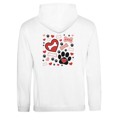 Dog Love (Back Design) Premium Unisex Pullover White Hoodie