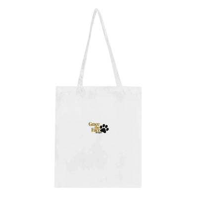 White Grace the Face Design Tote Bag