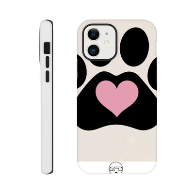 Dog Paw and Heart Tough Case for iPhone 12