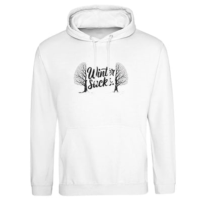 Winter Sucks Premium Unisex Pullover White Hoodie