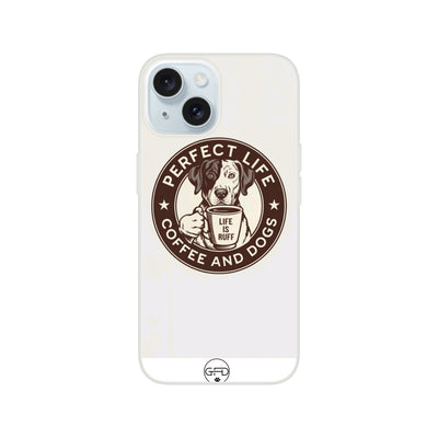 Coffee and Dogs-themed protective phone case