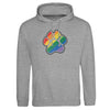 Rainbow Paw Grey Hoodie in a cozy pullover style