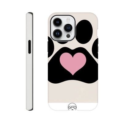 Iphone 15 Pro Dog Paw and Heart Tough Case