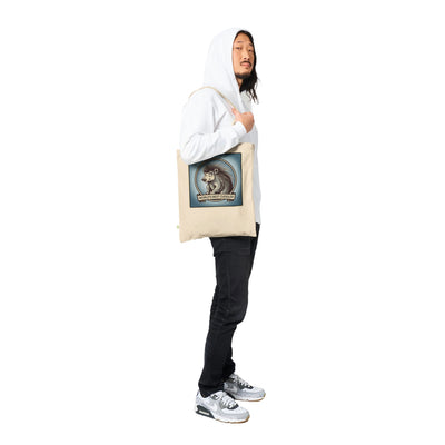 Man Carrying White World's Best Cuddler Premium Tote Bag