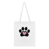 Paw Heart Classic Tote Bag in White