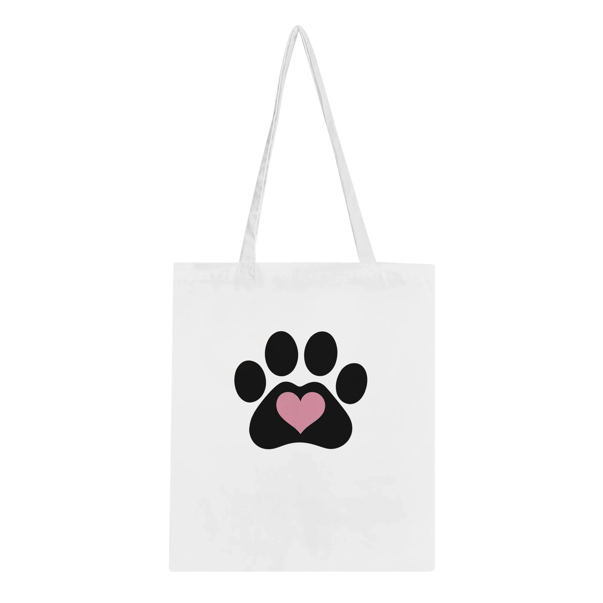 Paw Heart Classic Tote Bag in White