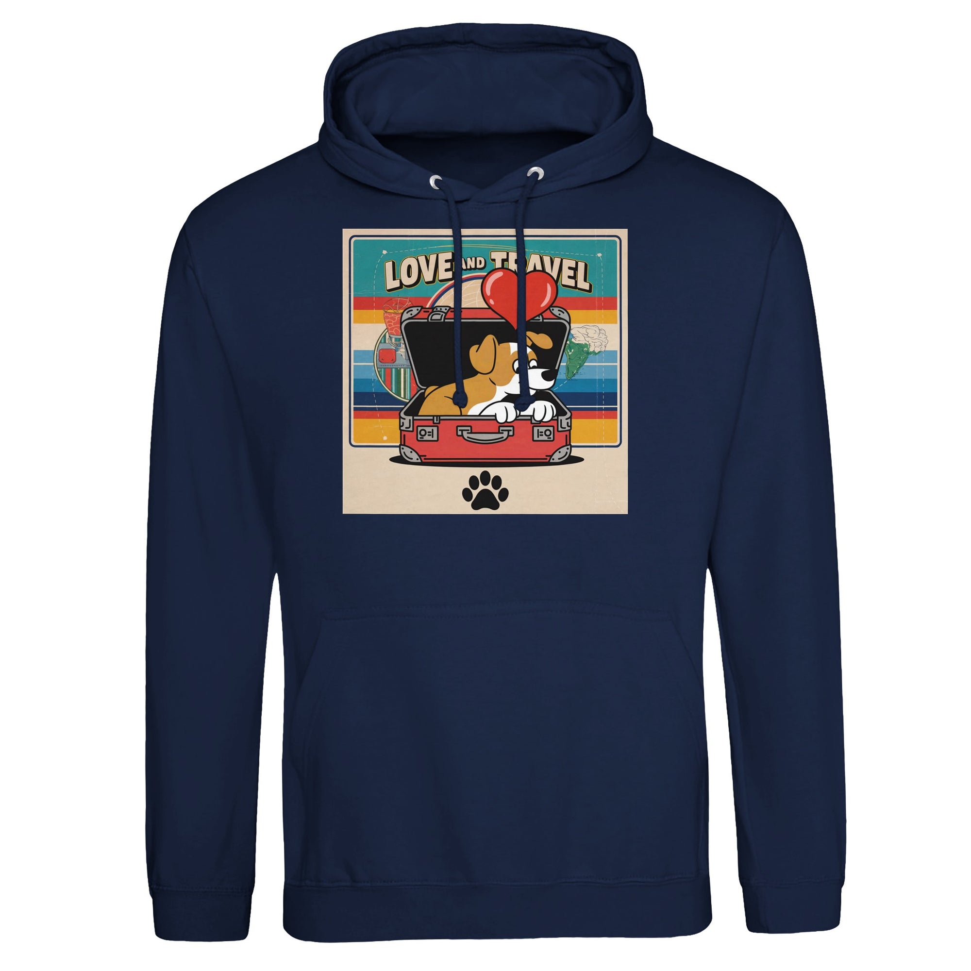 Love and Travel Blue Hoodie  Versatile and Durable