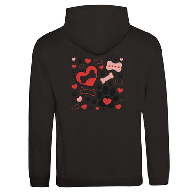 Dog Love (Back Design) Premium Unisex Pullover Black Hoodie