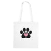 Paw Heart Classic Tote Bag with White Print