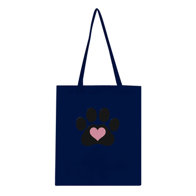 Paw Heart Classic Tote Bag in Blue