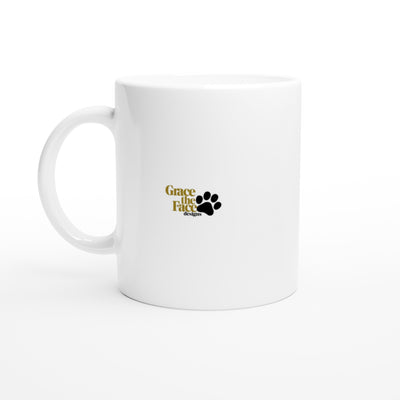 Elegant Ceramic Tea Mug with paw mark