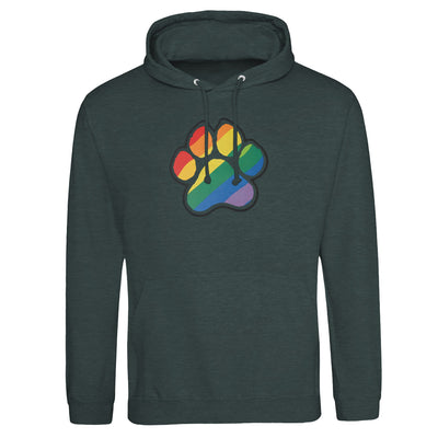 Rainbow Paw Green Hoodie in a cozy pullover style