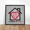 A House of Love Framed Canvas with Cute Paws